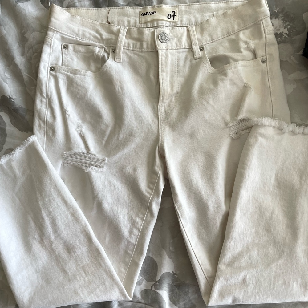 Garage Cropped White Jeans (high waisted)